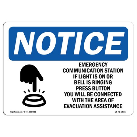 Signmission OSHA Notice, 3.5" Height, Emergency Communication Station Sign With Symbol, 5" X 3.5", Landscape OS-NS-D-35-L-11777
